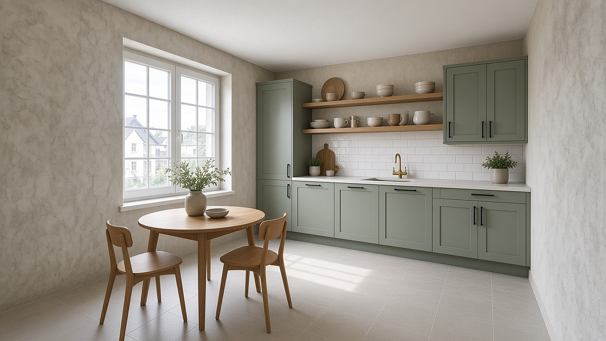 Cuisine moderne meublée avec virtual staging (après)