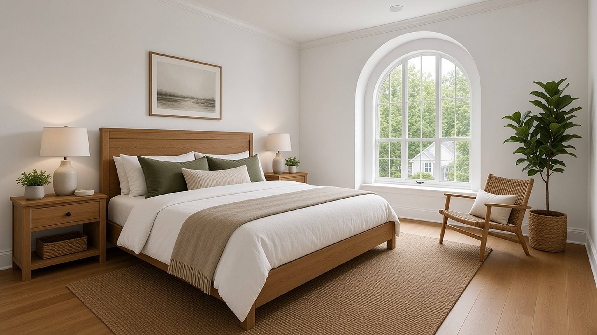 Chambre meublée avec virtual staging (après)